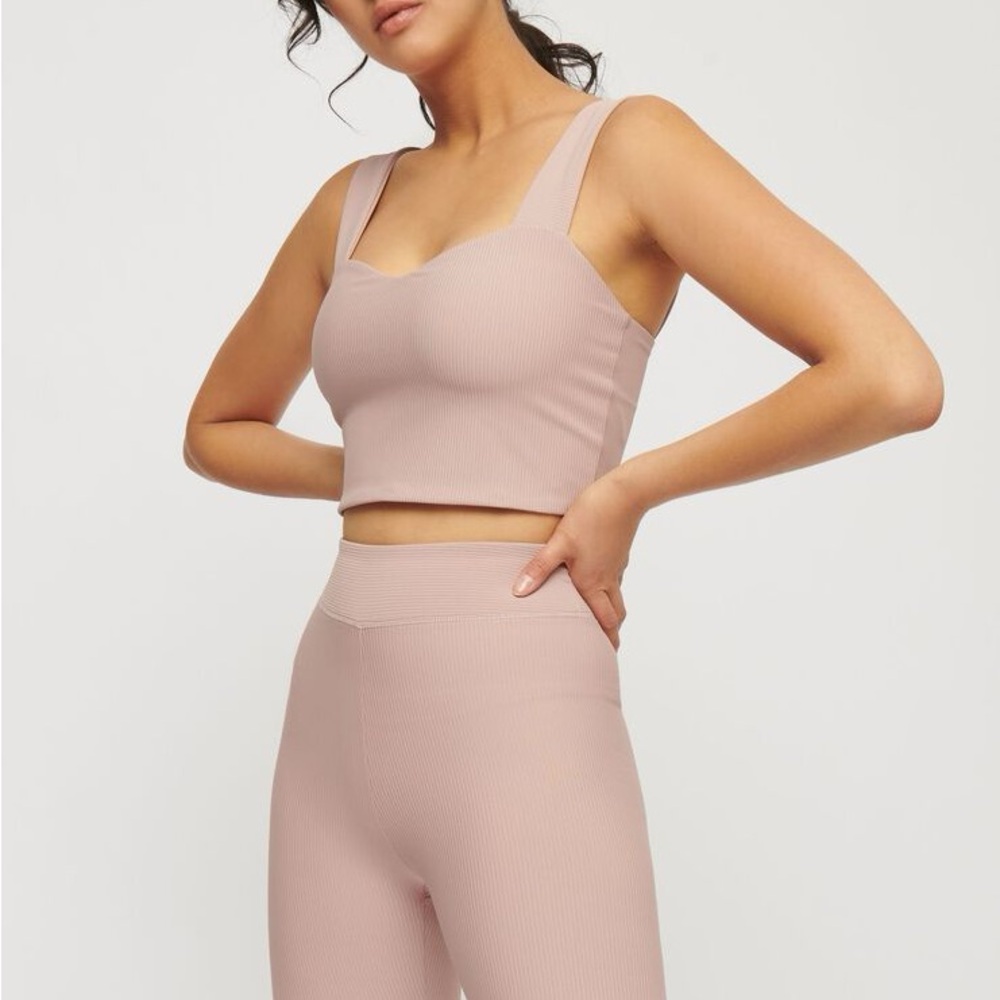 Dynamite Blush Ribbed Sports Bra